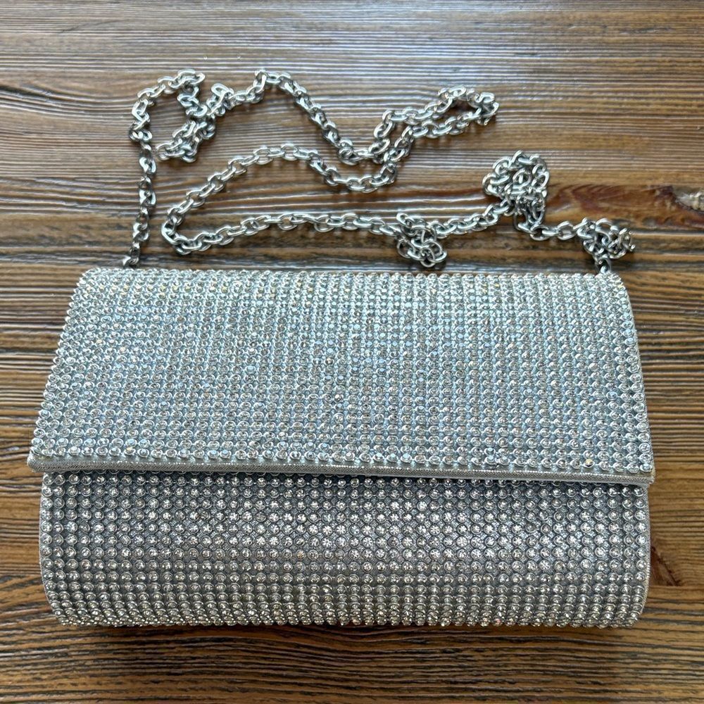 Sparkling Silver Rhinestone Clutch - Picture 8 of 11
